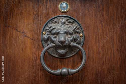 old wooden door knocker