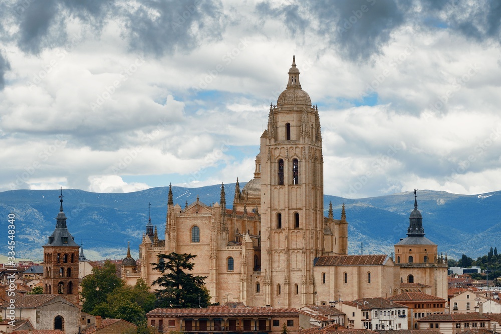 Segovia Cathedral aerial view Segovia Cathedral aerial view