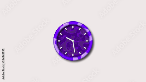 New purple 3d wall clock icon,purple color army design 3d clock,wall clock icon