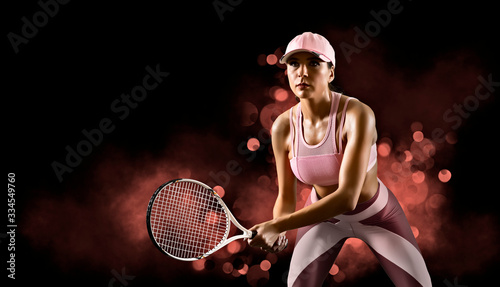 Female tennis player. Sports banner © Andrey Burmakin