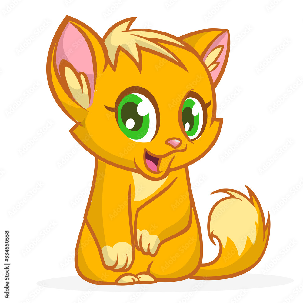 Cute and funny cartoon cat. Vector illustration Cute and funny cartoon cat. Vector illustration