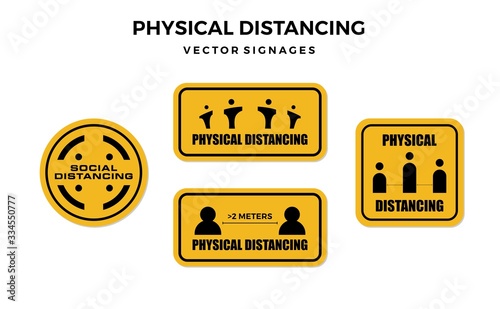 social physical distancing vector sign illustration