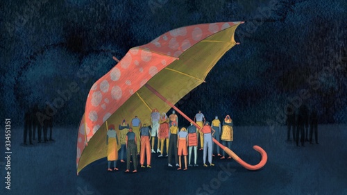 People Protected Under Umbrella