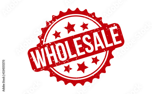 Wholesale Rubber Stamp. Red Wholesale Rubber Grunge Stamp Seal Vector Illustration - Vector