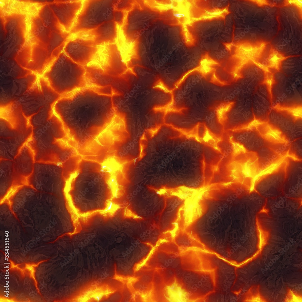 Seamless magma or lava texture, melting flow. Red hot molten lava flow Seamless magma or lava texture, melting flow. Red hot molten lava flow