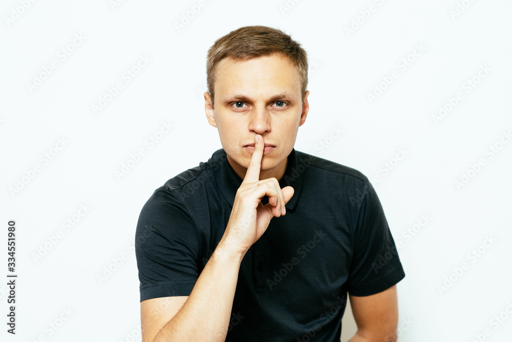 man put finger on her lips man put finger on her lips