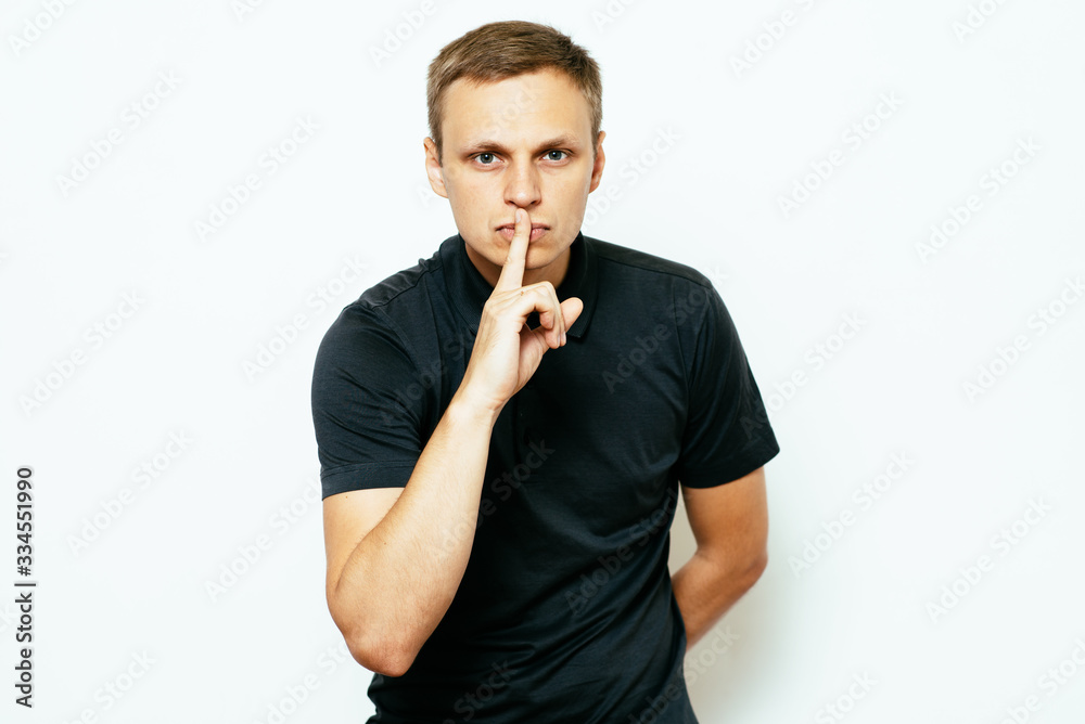 man put finger on her lips man put finger on her lips