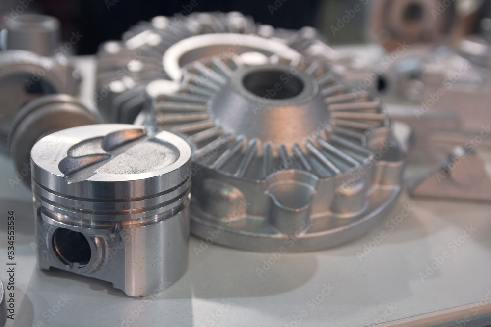 Metal products made by casting closeup. Industry Metal products made by casting closeup. Industry