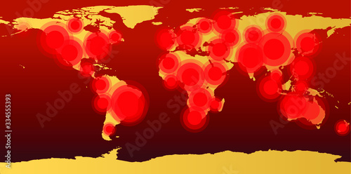 Worldwide reach - with worldmap circles showing location or events