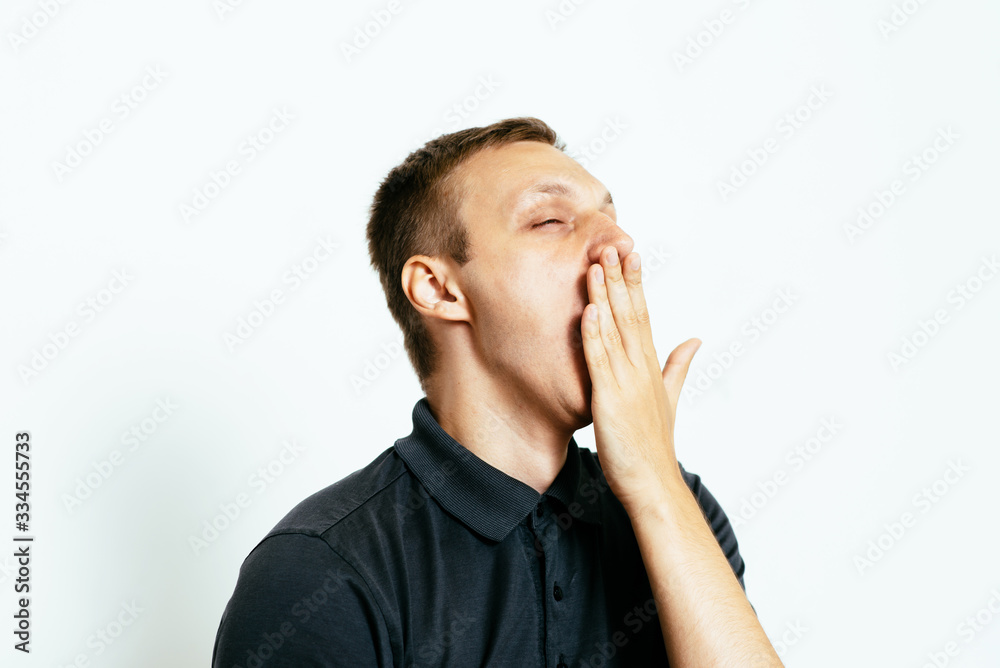 Yawns. Man Yawns. Man