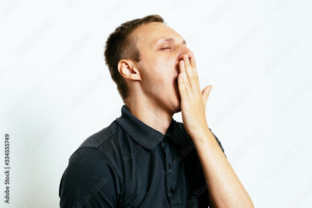 Yawns. Man Yawns. Man