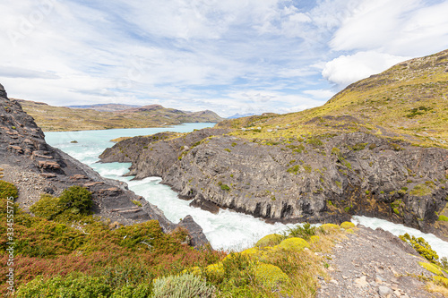 Salto Grande waterfall, Paine river, Torres del Paine National Park, Patagonia, Chile