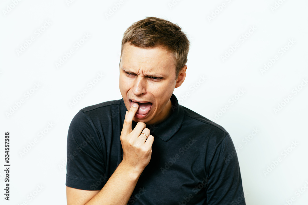 male of European appearance causes vomiting putting his fingers in his mouth on a , nausea male of European appearance causes vomiting putting his fingers in his mouth on a , nausea