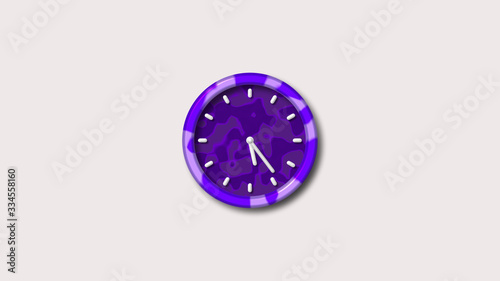 New purple creative 3d wall clock,Clock icon,white background clock icon