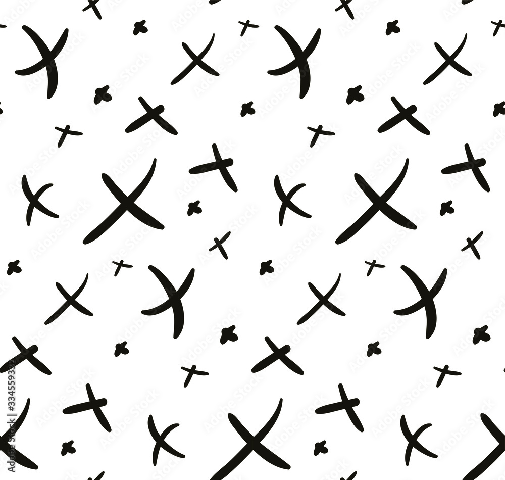 Abstract vector seamless pattern on white background. Print with crosses for wallpapers, covers, wrapping paper, web, backgronds. Abstract vector seamless pattern on white background. Print with crosses for wallpapers, covers, wrapping paper, web, backgronds.