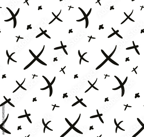 Abstract vector seamless pattern on white background. Print with crosses for wallpapers  covers  wrapping paper  web  backgronds.