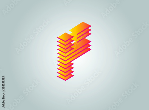 creative monogram letter F T logo icon