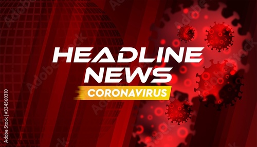 Headline news coronavirus banner background vector template.