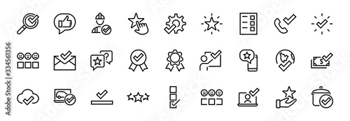 A simple set of claim related vector ICON lines. Contains icons such as file uploaded, received document, read message, receive call and more. Editable Bar. 48x48 Pixel Perfect