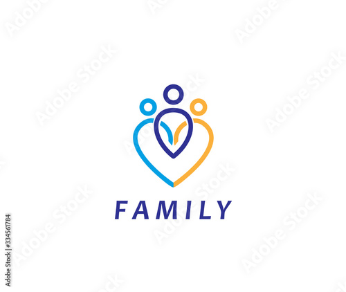 Family link love design logo