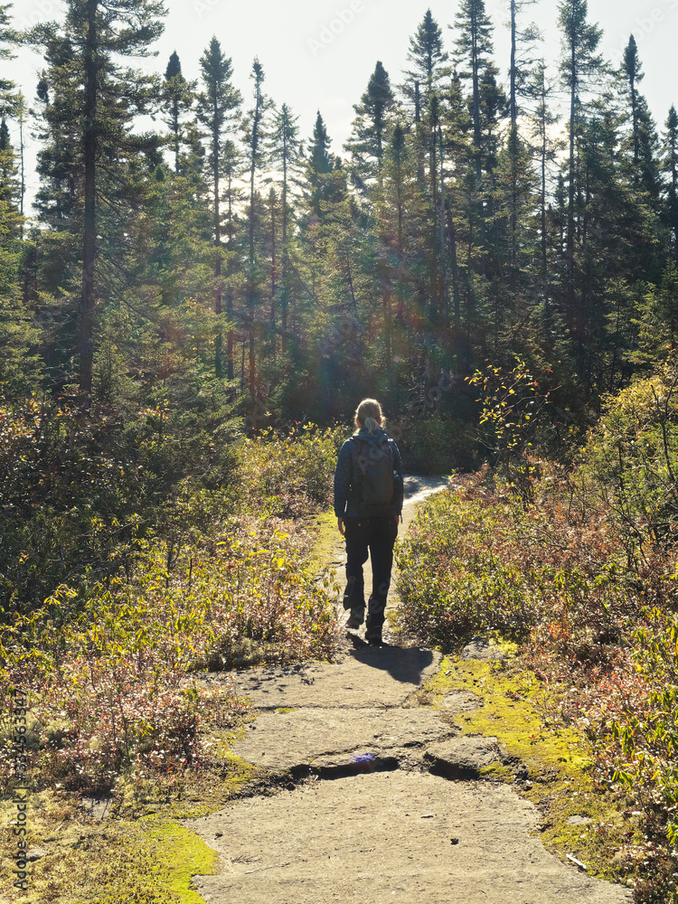 Autumn hiking on Mont Brassard in Sept-Chutes national Park, Quebec Autumn hiking on Mont Brassard in Sept-Chutes national Park, Quebec