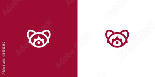 red panda, animal, logo, red, vector, illustration, symbol, icon, design, isolated, sign, background, graphic, nature, art, silhouette, white, cartoon, wild, wildlife, element, abstract, cute, drawing