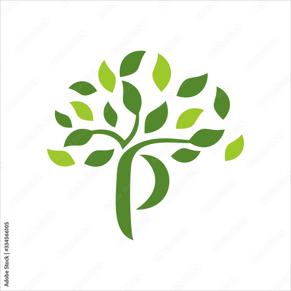 Letter P Tree Leaf Nature Logo Design Vector Letter P Tree Leaf Nature Logo Design Vector