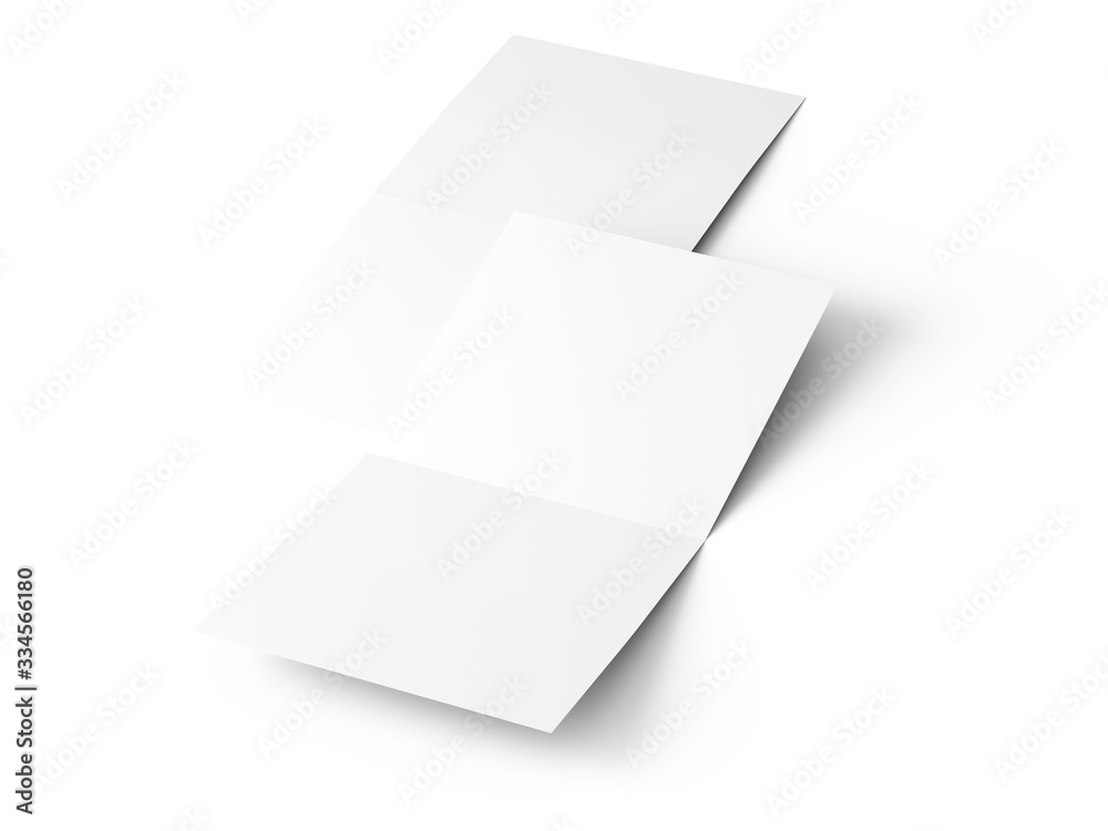 Brochure in square format folded to two - mockup Brochure in square format folded to two - mockup