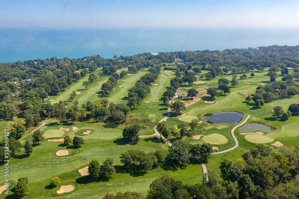 Golf Course Lake Michigan Aerial