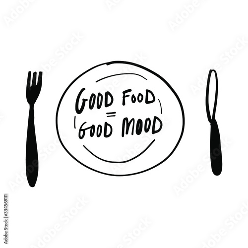 Funny food quotes. Hand lettering illustration for your design