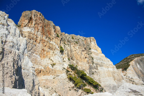 White cliffs in Greece on the island of Zakynthos