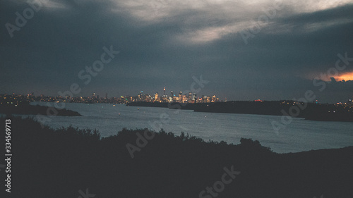 Photography Sydney Skyline by Night while Thunderstorm