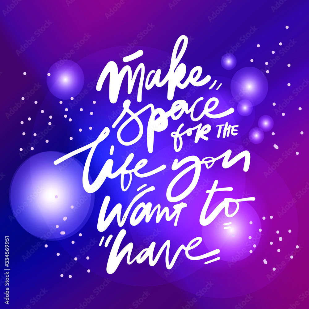 Space signs. Hand lettering illustration for your design
