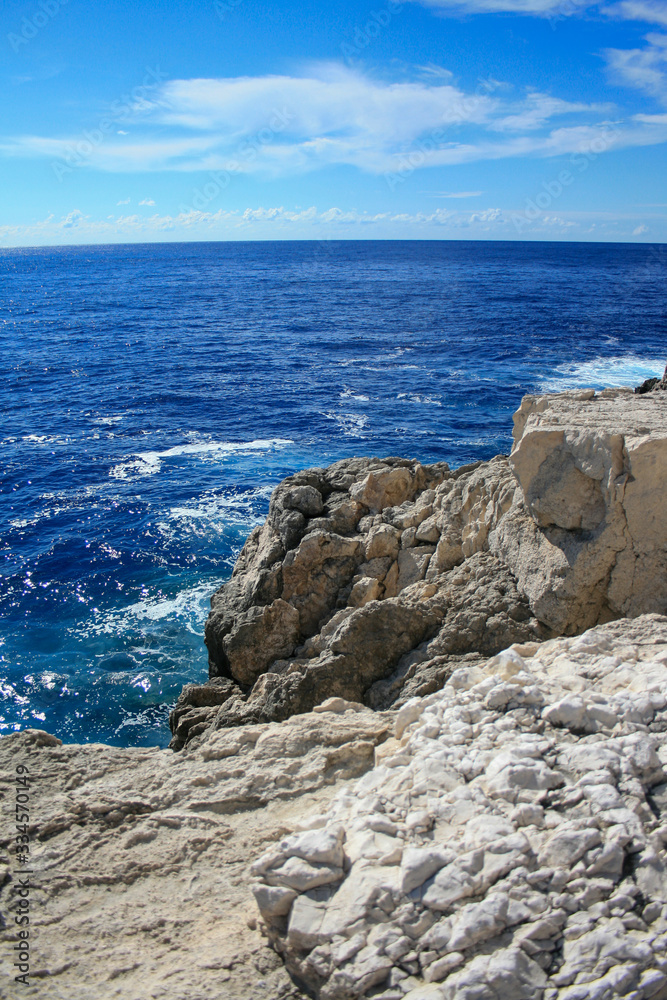 White cliffs in Greece on the island of Zakynthos