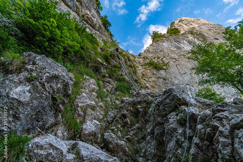 Climbing on the Drachenwand via ferrata
