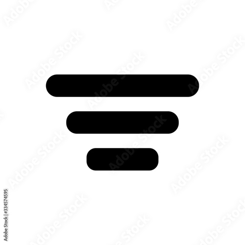 Hamburger menu button outline icon. Symbol, logo illustration for mobile concept and web design.