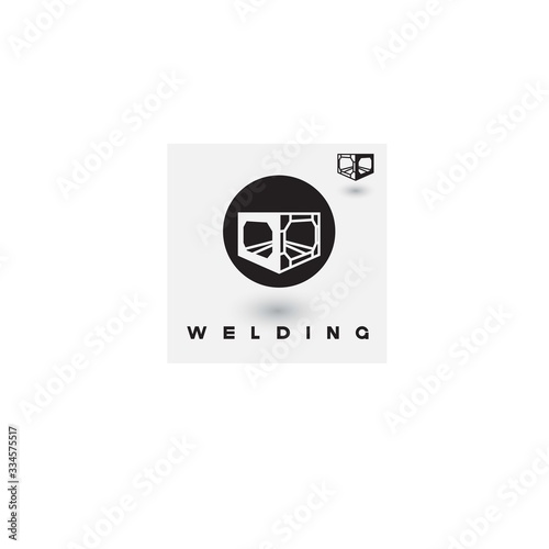  illustration consisting of an image of the welding process in the form of a symbol or logo