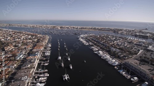 Newport Beach Aerial Drone Footage Lido Island Golden Hour photo