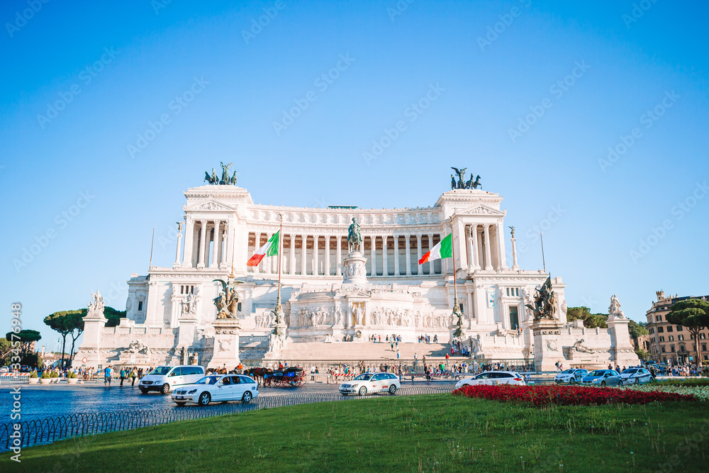 Monument Vittorio Emanuele II or Altar of the Fatherland in Roma, Italia.