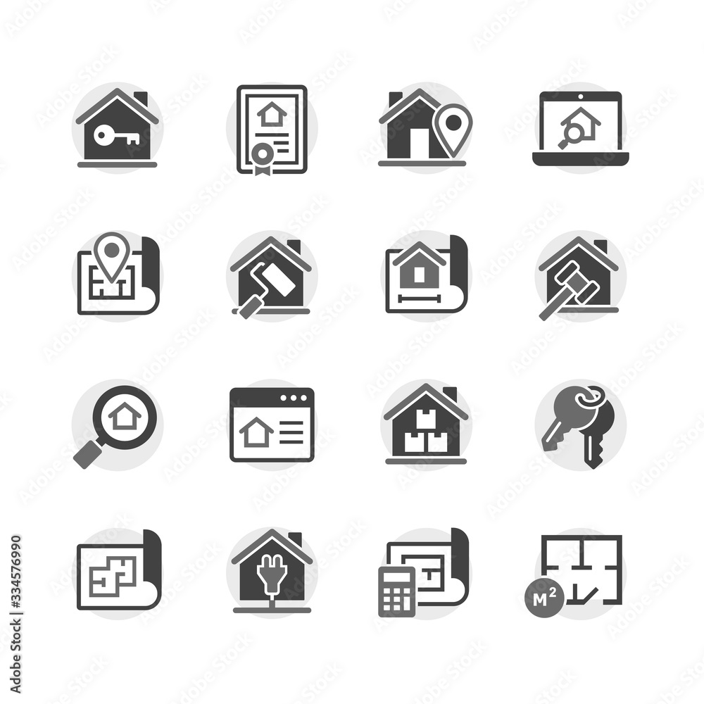 real estate vector icon set