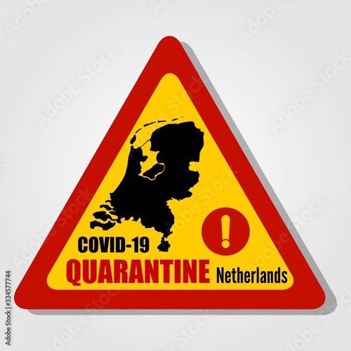 Coronavirus quarantine poster. Covid-19 quarantine in Netherlands. Vector illustration.