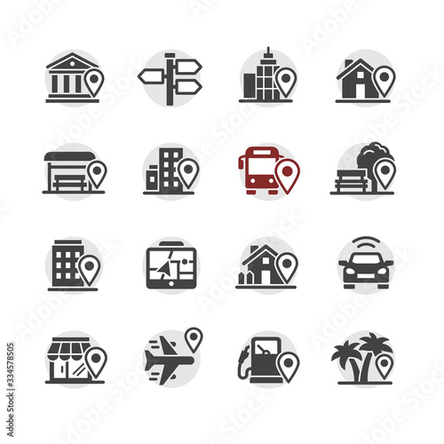 Location city vector Icon Set