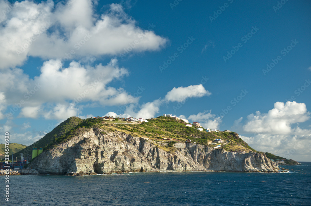 Distant Caribbean Islands from a Cruise ship