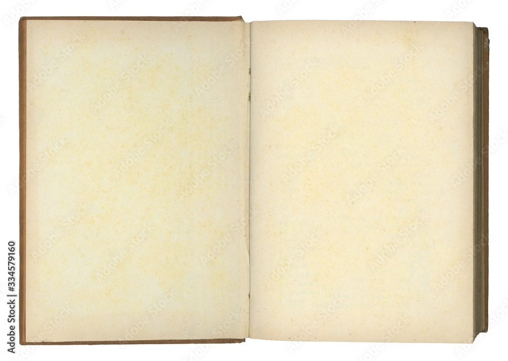 Blank book pages isolated over white