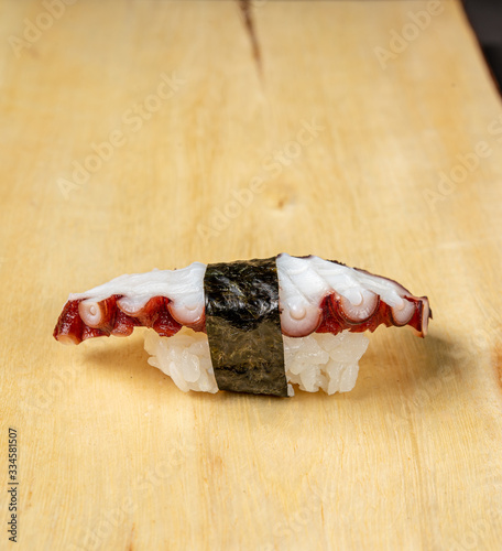 Japanese sushi with decorated photo