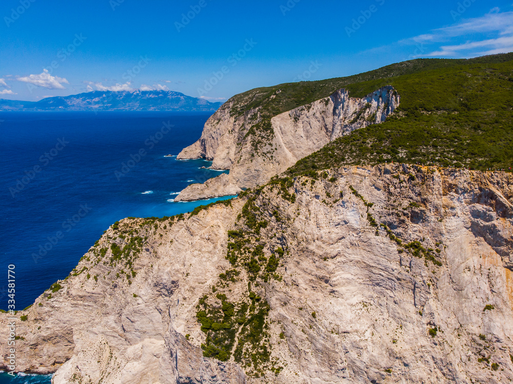 Fototapeta premium Greece. Zakynthos island. Coast of the Ionian Sea. Popular tourist spot. Drone. Aerial view