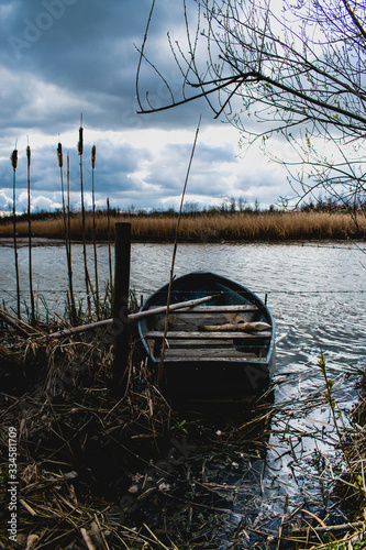 rowboat in river