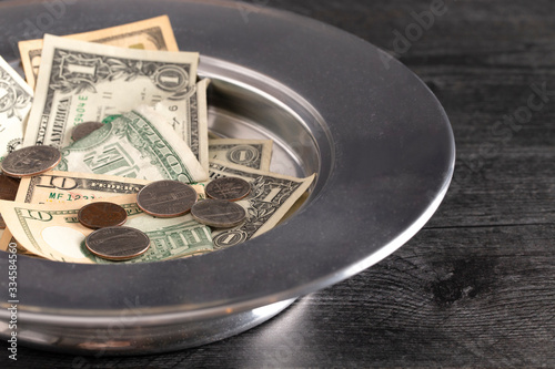 The Church Collection or Contribution in a Silver Tray photo