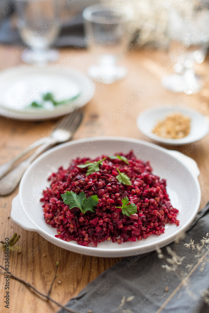 Beetroot and Buckwheat Risotto with Parsley Beetroot and Buckwheat Risotto with Parsley