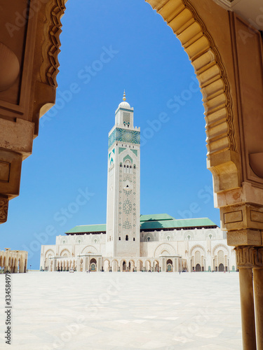 Large mosque of Casablanca in beautiful sunny day